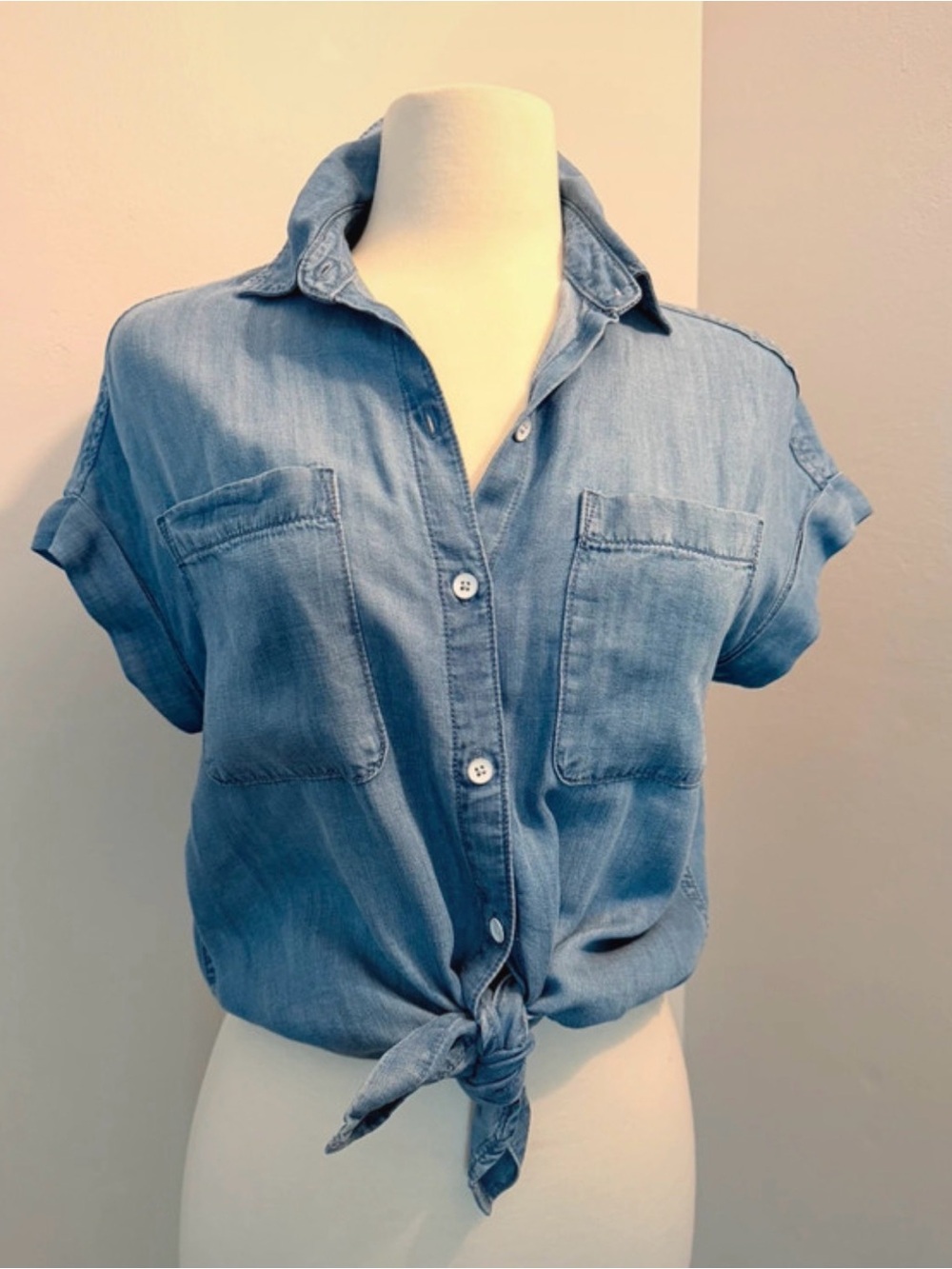 Chambray Button-Front Shirt | Soft
Lyocell UtilityTop